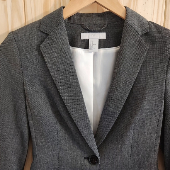 H&M Blazer Fitted One-Button Suit Jacket - Picture 5 of 12